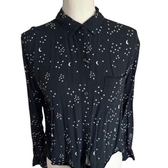 Rails Val Galaxy Tie Front Celestial Shirt Black - Picture 4 of 15
